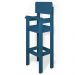 Kit 2 Cadeiras Alta Refeição Infantil Criança Restaurante Lanchonete MDF Azul L12
