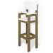 Kit 2 Cadeiras Alta Refeição Infantil Criança Restaurante Lanchonete MDF Bege/Branco L12