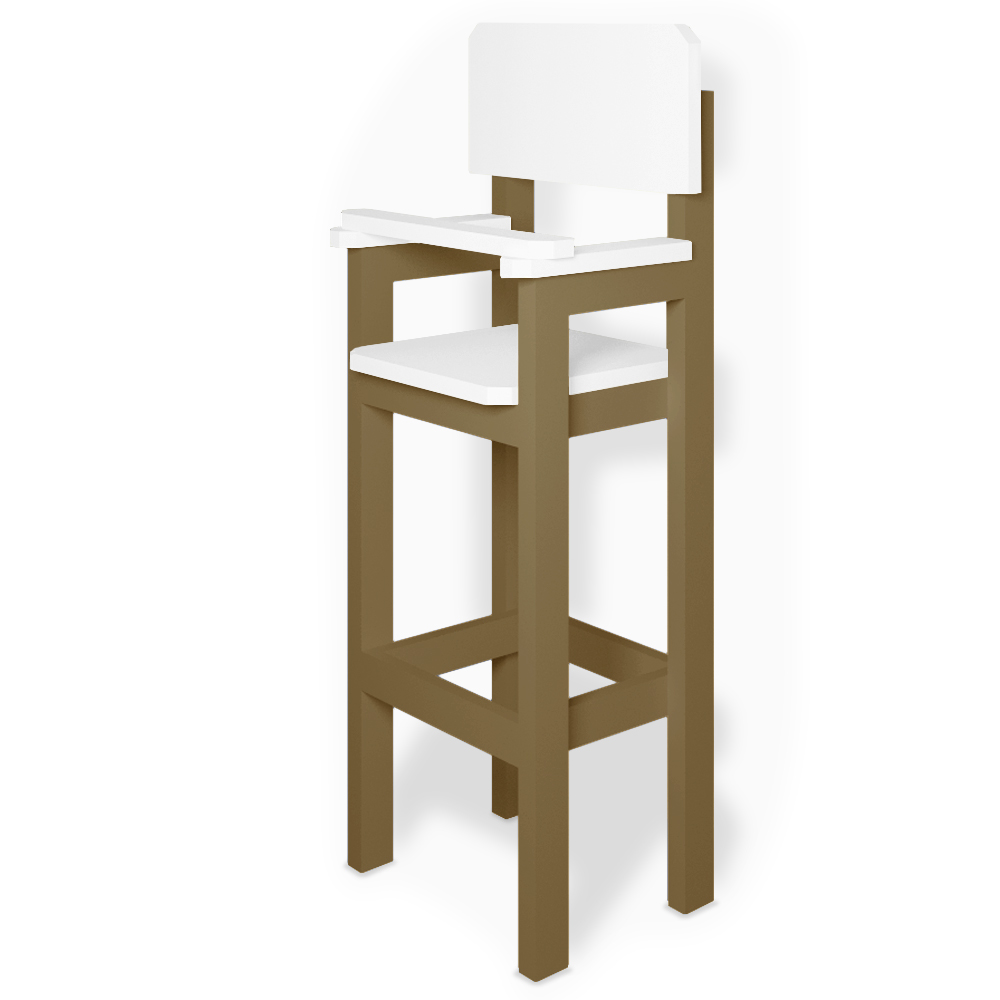 Kit 2 Cadeiras Alta Refeição Infantil Criança Restaurante Lanchonete MDF Bege/Branco L12