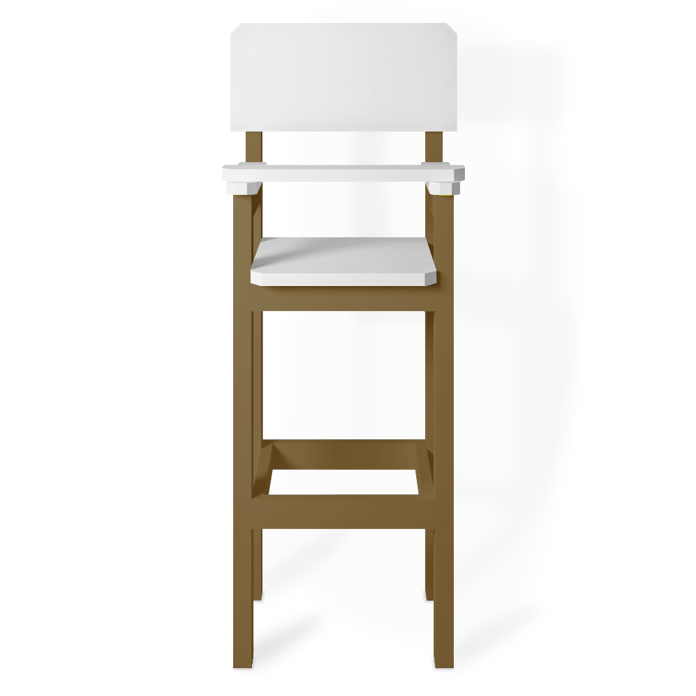 Kit 2 Cadeiras Alta Refeição Infantil Criança Restaurante Lanchonete MDF Bege/Branco L12