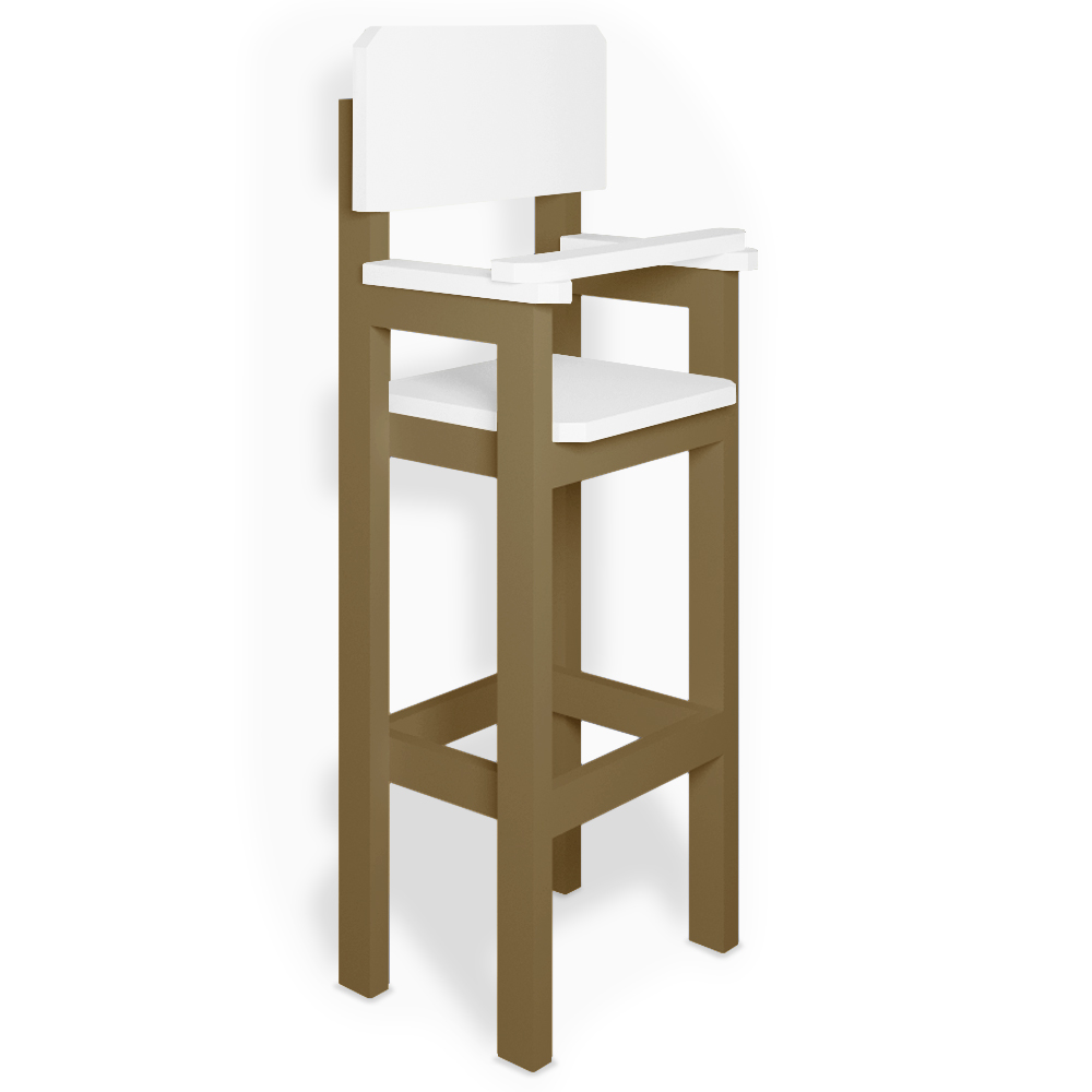Kit 2 Cadeiras Alta Refeição Infantil Criança Restaurante Lanchonete MDF Bege/Branco L12