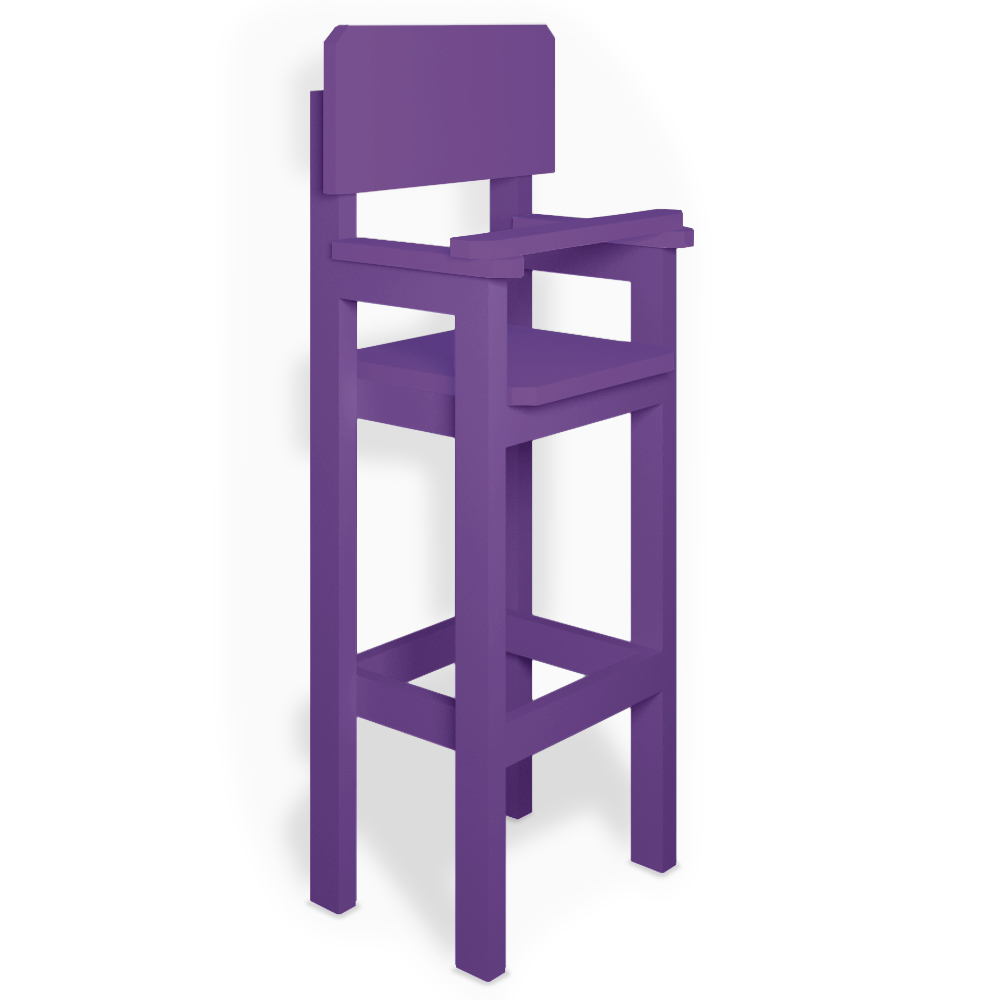 Kit 2 Cadeiras Alta Refeição Infantil Criança Restaurante Lanchonete MDF Lilás L12