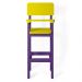 Kit 2 Cadeiras Alta Refeição Infantil Criança Restaurante Lanchonete MDF Lilás/Amarelo L12