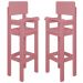 Kit 2 Cadeiras Alta Refeição Infantil Criança Restaurante Lanchonete MDF Rosa L12