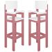 Kit 2 Cadeiras Alta Refeição Infantil Criança Restaurante Lanchonete MDF Rosa/Branco L12