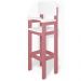 Kit 2 Cadeiras Alta Refeição Infantil Criança Restaurante Lanchonete MDF Rosa/Branco L12