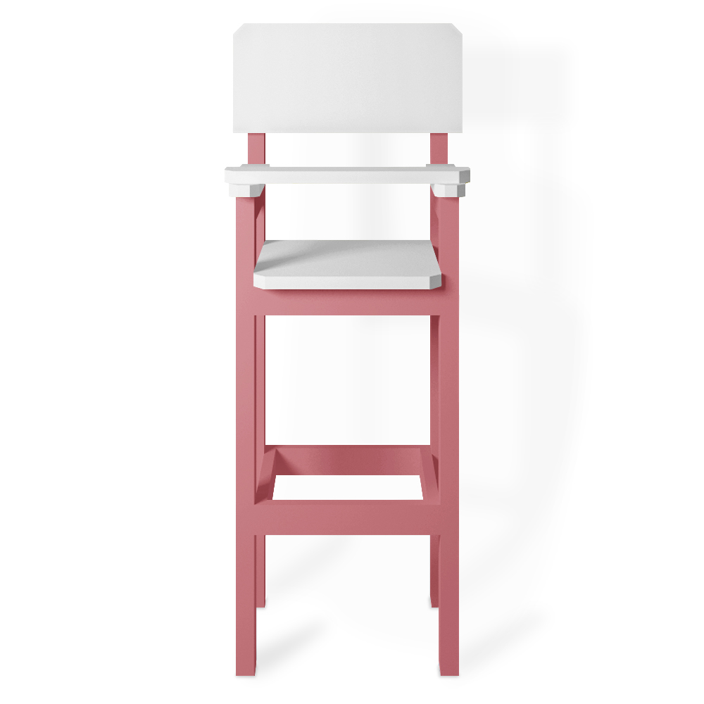 Kit 2 Cadeiras Alta Refeição Infantil Criança Restaurante Lanchonete MDF Rosa/Branco L12