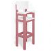 Kit 2 Cadeiras Alta Refeição Infantil Criança Restaurante Lanchonete MDF Rosa/Branco L12