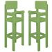 Kit 2 Cadeiras Alta Refeição Infantil Criança Restaurante Lanchonete MDF Verde L12