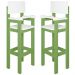 Kit 2 Cadeiras Alta Refeição Infantil Criança Restaurante Lanchonete MDF Verde/Branco L12