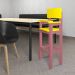 Kit 2Cadeiras Alta Refeição Infantil Criança Restaurante Lanchonete MDF Rosa/Amarelo L12