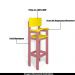 Kit 2Cadeiras Alta Refeição Infantil Criança Restaurante Lanchonete MDF Rosa/Amarelo L12