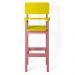 Kit 2Cadeiras Alta Refeição Infantil Criança Restaurante Lanchonete MDF Rosa/Amarelo L12