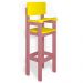 Kit 2Cadeiras Alta Refeição Infantil Criança Restaurante Lanchonete MDF Rosa/Amarelo L12