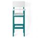 Kit 3 Cadeiras Alta Refeição Infantil Criança Restaurante Lanchonete MDF Azul Turquesa/Branco L12