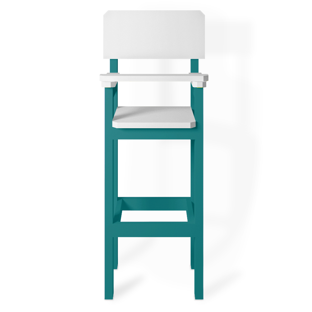 Kit 3 Cadeiras Alta Refeição Infantil Criança Restaurante Lanchonete MDF Azul Turquesa/Branco L12