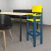 Kit 3 Cadeiras Alta Refeição Infantil Criança Restaurante Lanchonete MDF Azul/Amarelo L12