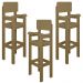 Kit 3 Cadeiras Alta Refeição Infantil Criança Restaurante Lanchonete MDF Bege L12