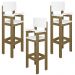 Kit 3 Cadeiras Alta Refeição Infantil Criança Restaurante Lanchonete MDF Bege/Branco L12