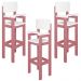 Kit 3 Cadeiras Alta Refeição Infantil Criança Restaurante Lanchonete MDF Rosa/Branco L12