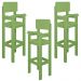 Kit 3 Cadeiras Alta Refeição Infantil Criança Restaurante Lanchonete MDF Verde L12