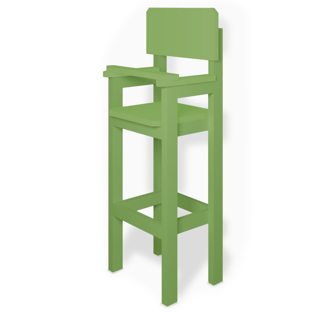 Kit 3 Cadeiras Alta Refeição Infantil Criança Restaurante Lanchonete MDF Verde L12