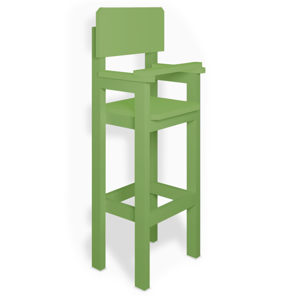 Kit 3 Cadeiras Alta Refeição Infantil Criança Restaurante Lanchonete MDF Verde L12