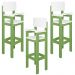 Kit 3 Cadeiras Alta Refeição Infantil Criança Restaurante Lanchonete MDF Verde/Branco L12