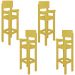Kit 4 Cadeiras Alta Refeição Infantil Criança Restaurante Lanchonete MDF Amarelo Mel L12