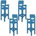 Kit 4 Cadeiras Alta Refeição Infantil Criança Restaurante Lanchonete MDF Azul Claro L12
