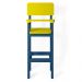 Kit 4 Cadeiras Alta Refeição Infantil Criança Restaurante Lanchonete MDF Azul/Amarelo L12