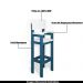 Kit 4 Cadeiras Alta Refeição Infantil Criança Restaurante Lanchonete MDF Azul/Branco L12
