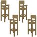 Kit 4 Cadeiras Alta Refeição Infantil Criança Restaurante Lanchonete MDF Bege L12