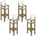 Kit 4 Cadeiras Alta Refeição Infantil Criança Restaurante Lanchonete MDF Bege/Branco L12