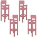 Kit 4 Cadeiras Alta Refeição Infantil Criança Restaurante Lanchonete MDF Rosa L12