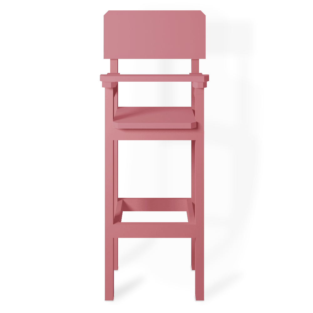 Kit 4 Cadeiras Alta Refeição Infantil Criança Restaurante Lanchonete MDF Rosa L12