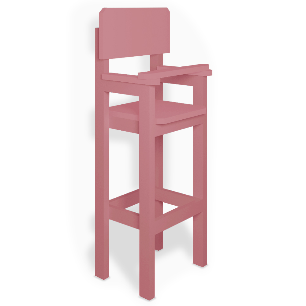 Kit 4 Cadeiras Alta Refeição Infantil Criança Restaurante Lanchonete MDF Rosa L12