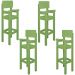 Kit 4 Cadeiras Alta Refeição Infantil Criança Restaurante Lanchonete MDF Verde L12