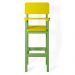 Kit 4 Cadeiras Alta Refeição Infantil Criança Restaurante Lanchonete MDF Verde/Amarelo L12
