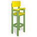 Kit 4 Cadeiras Alta Refeição Infantil Criança Restaurante Lanchonete MDF Verde/Amarelo L12