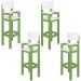 Kit 4 Cadeiras Alta Refeição Infantil Criança Restaurante Lanchonete MDF Verde/Branco L12