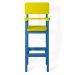 Kit 4 Cadeirass Alta Refeição Infantil Criança Restaurante Lanchonete MDF Azul Claro/Amarelo L12