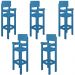 Kit 5 Cadeiras Alta Refeição Infantil Criança Restaurante Lanchonete MDF Azul Claro L12
