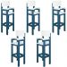 Kit 5 Cadeiras Alta Refeição Infantil Criança Restaurante Lanchonete MDF Azul/Branco L12