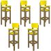 Kit 5 Cadeiras Alta Refeição Infantil Criança Restaurante Lanchonete MDF Bege/Amarelo L12