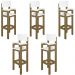Kit 5 Cadeiras Alta Refeição Infantil Criança Restaurante Lanchonete MDF Bege/Branco L12