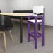 Kit 5 Cadeiras Alta Refeição Infantil Criança Restaurante Lanchonete MDF Lilás/Branco L12