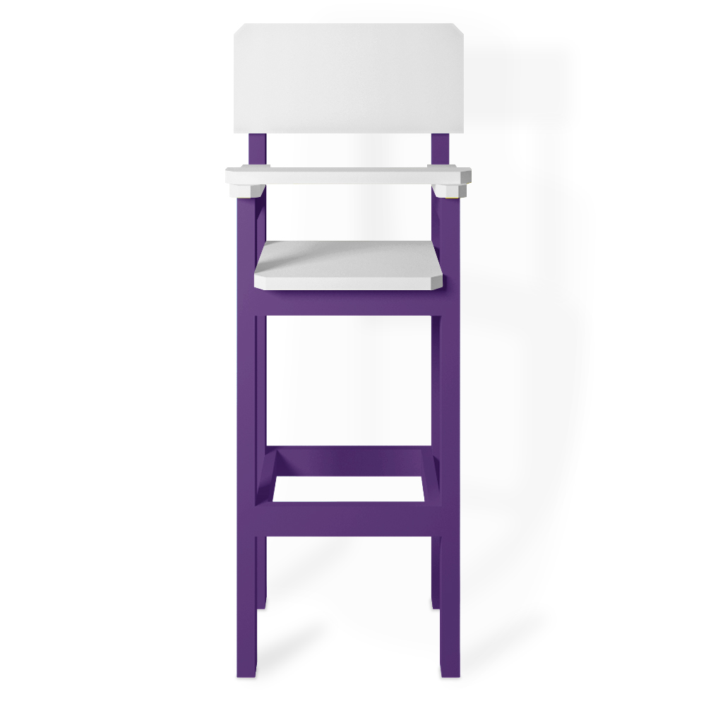 Kit 5 Cadeiras Alta Refeição Infantil Criança Restaurante Lanchonete MDF Lilás/Branco L12