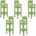Kit 5 Cadeiras Alta Refeição Infantil Criança Restaurante Lanchonete MDF Verde L12