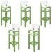 Kit 5 Cadeiras Alta Refeição Infantil Criança Restaurante Lanchonete MDF Verde/Branco L12